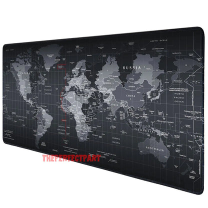World Map Gaming Mouse Pad Large Size Desk Keyboard Mat 800MM X 300MM